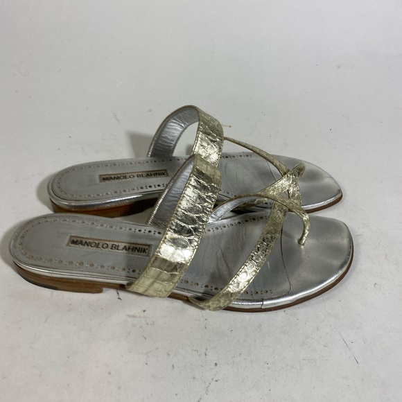 Manolo blahnik silver sandals size 39 - Picture 4 of 5